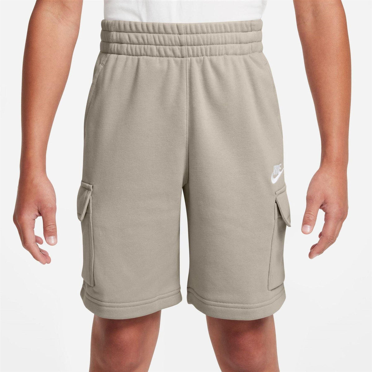 Cream - Front - Nike Childrens-Kids Fleece Cargo Shorts