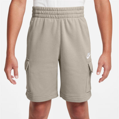 Cream - Front - Nike Childrens-Kids Fleece Cargo Shorts
