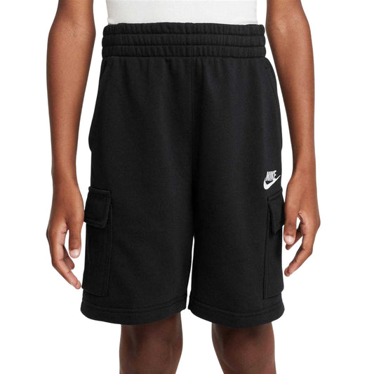 Black - Front - Nike Childrens-Kids Fleece Cargo Shorts