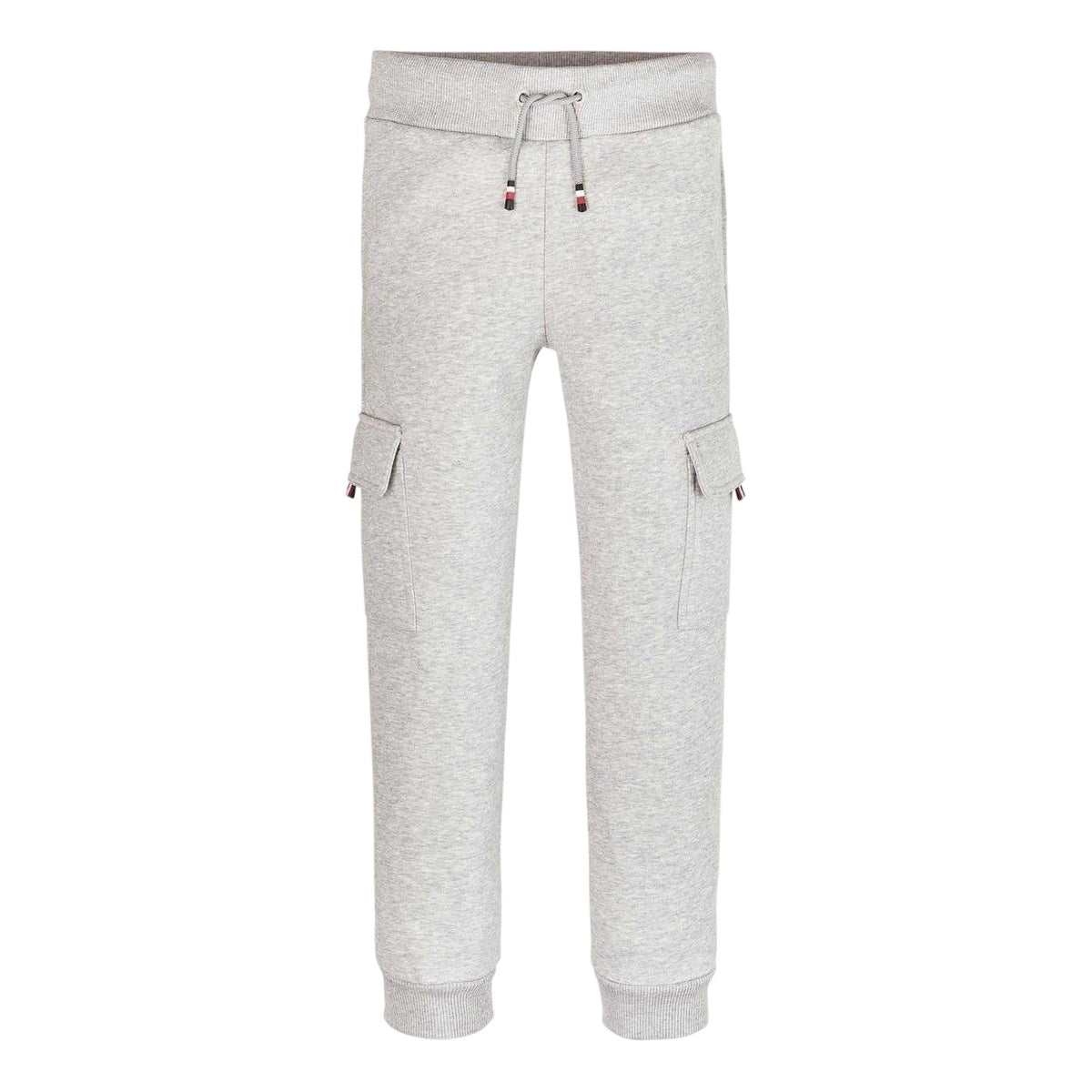 Light Grey - Front - Tommy Hilfiger Childrens-Kids Fleece Regular Cargo Jogging Bottoms