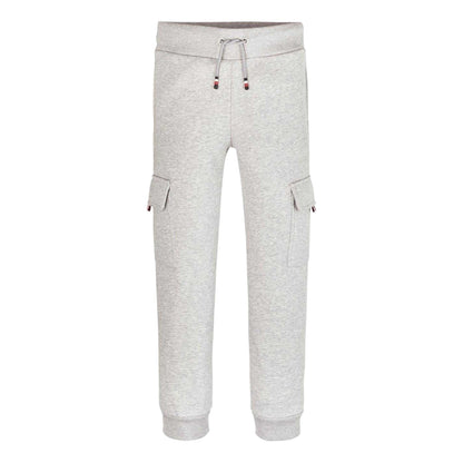 Light Grey - Front - Tommy Hilfiger Childrens-Kids Fleece Regular Cargo Jogging Bottoms