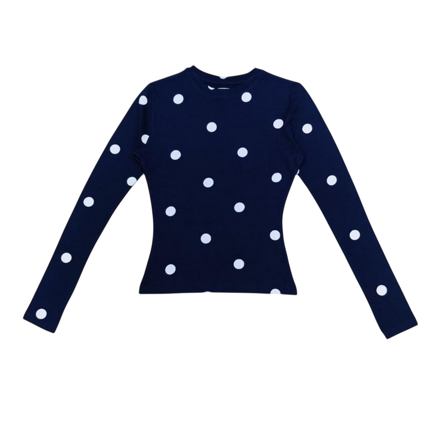 Navy - Back - Linea Womens-Ladies Polka Dot Cotton Long Pyjama Set