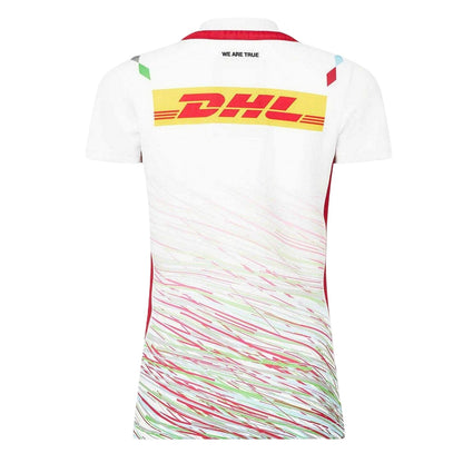 Brilliant White-Jester Red - Back - Castore Womens-Ladies Harlequins F.C. Away Jersey