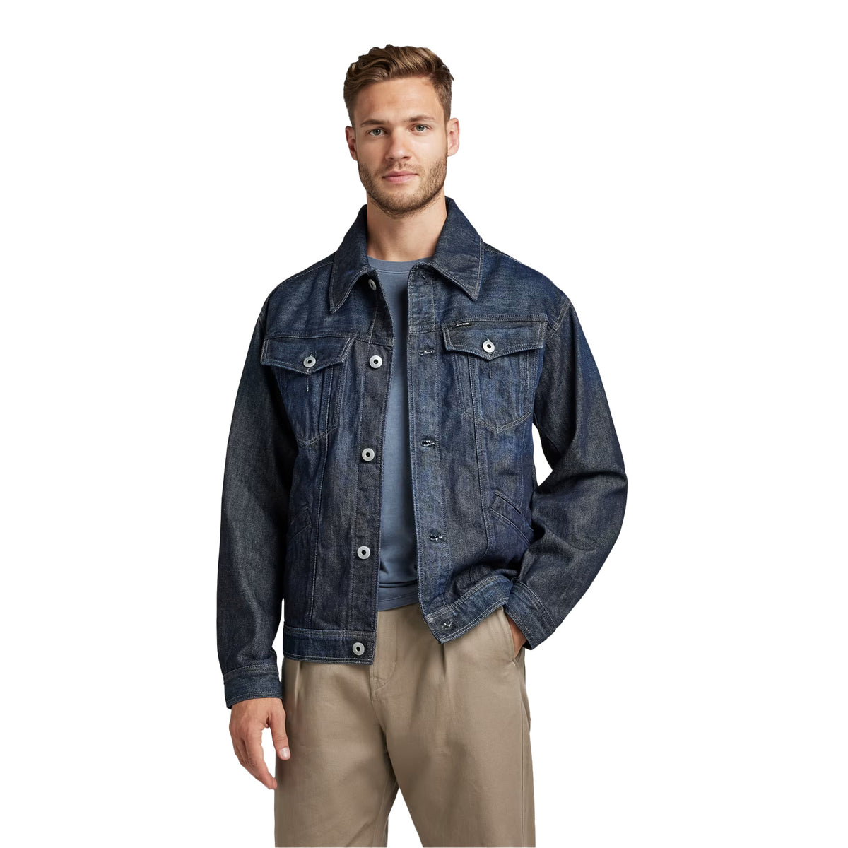 Ocean Blue - Lifestyle - G-Star Unisex Adult Denim Flap Pocket Denim Jacket