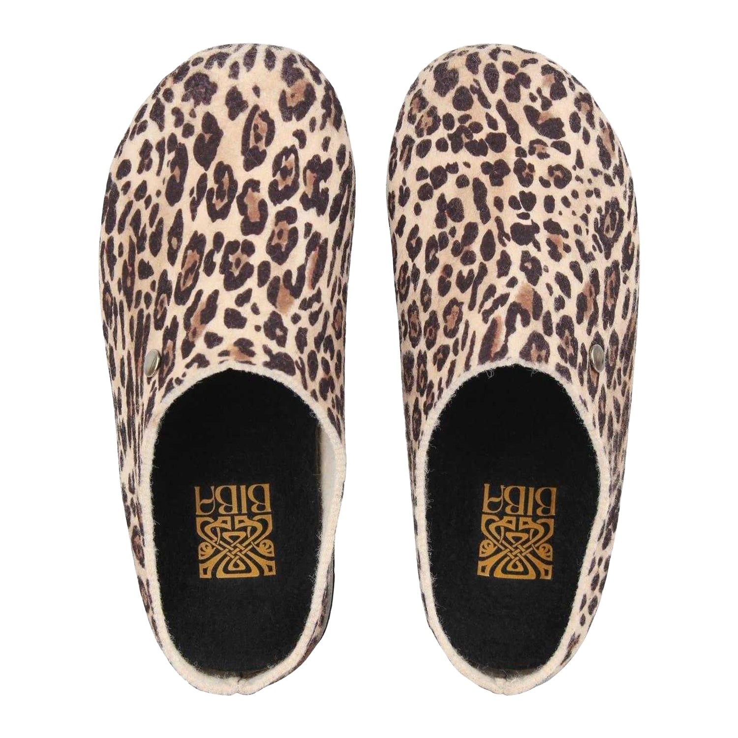 Brown - Side - Biba Womens-Ladies Leopard Print Mules