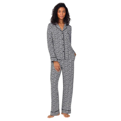 Black - Front - DKNY Womens-Ladies Letters Pyjama Set