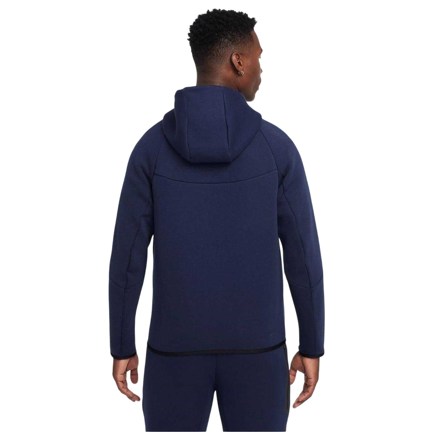 Obsidian Blue-Black - Back - Nike Mens Tech Chevron Full Zip Hoodie