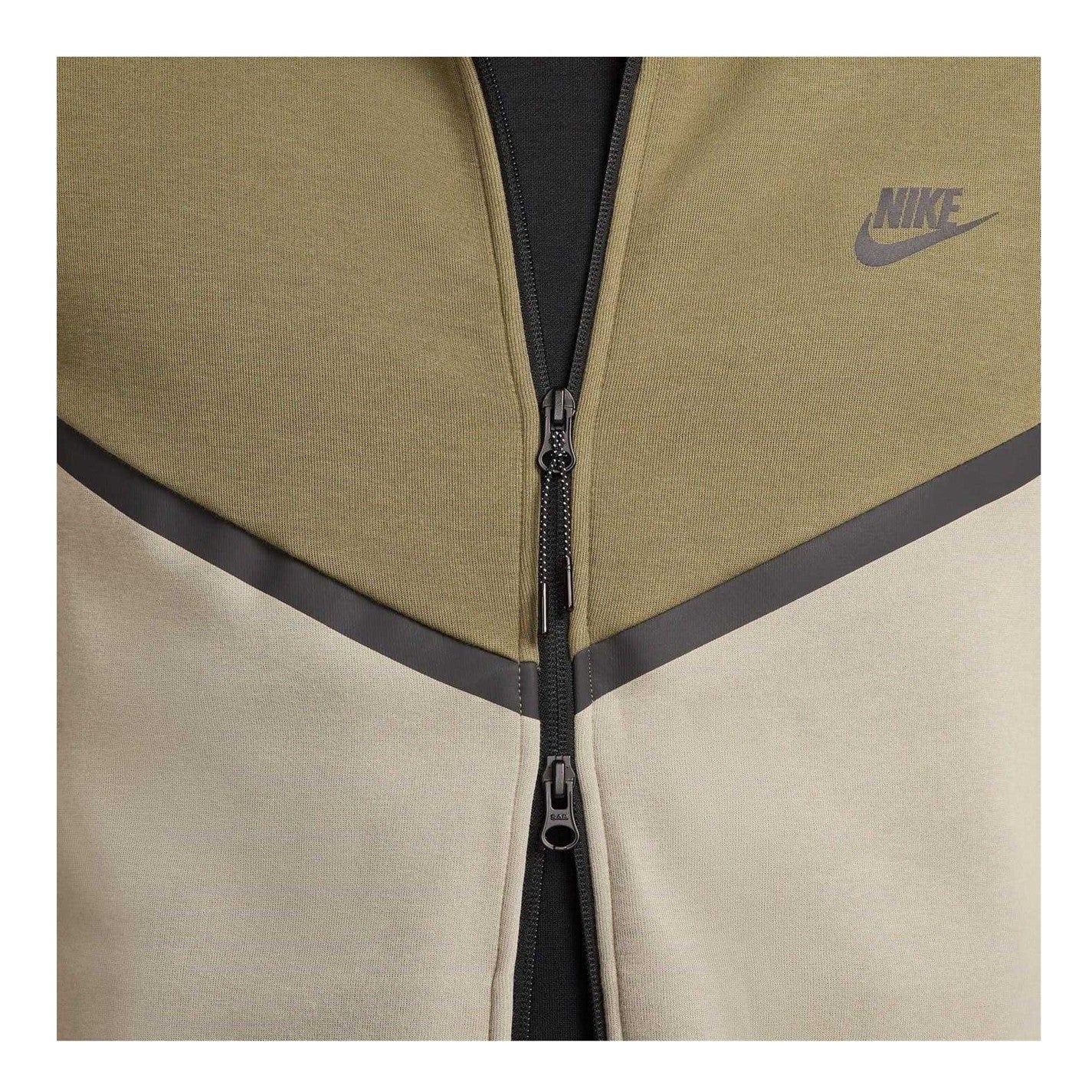 Olive-Army - Side - Nike Mens Tech Chevron Full Zip Hoodie