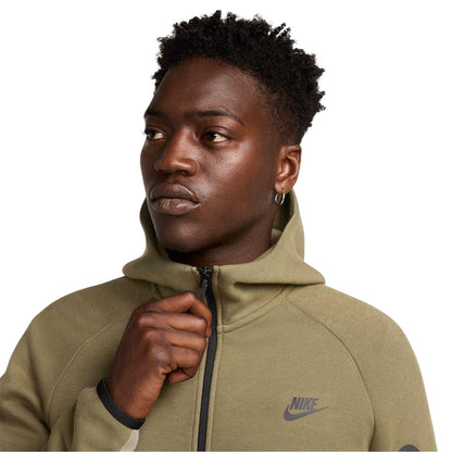 Olive-Army - Lifestyle - Nike Mens Tech Chevron Full Zip Hoodie