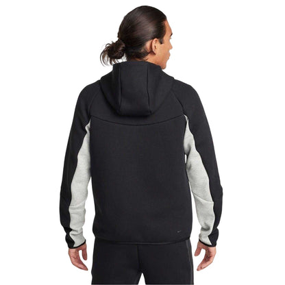 Black-Grey - Back - Nike Mens Tech Chevron Full Zip Hoodie