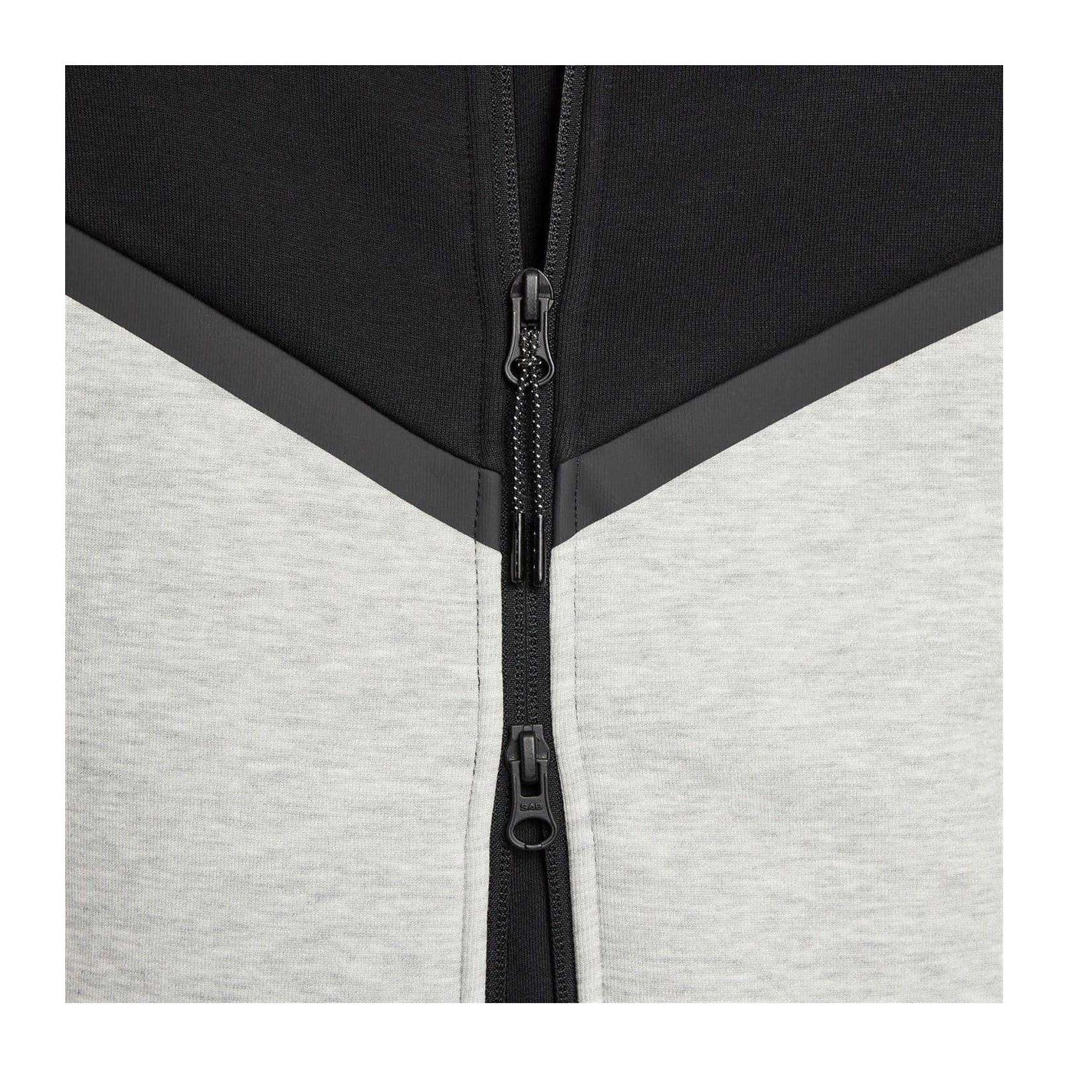 Black-Grey - Side - Nike Mens Tech Chevron Full Zip Hoodie