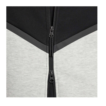 Black-Grey - Side - Nike Mens Tech Chevron Full Zip Hoodie