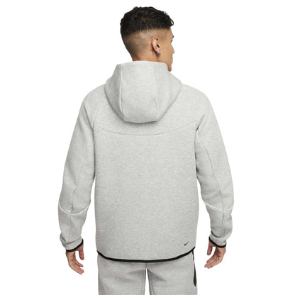 Grey Heather Marl - Back - Nike Mens Tech Chevron Full Zip Hoodie