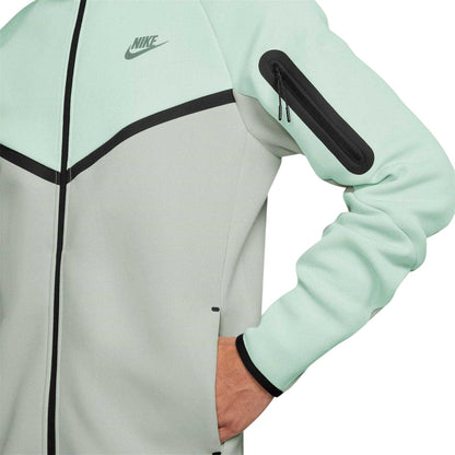 Light Green - Side - Nike Mens Tech Chevron Full Zip Hoodie