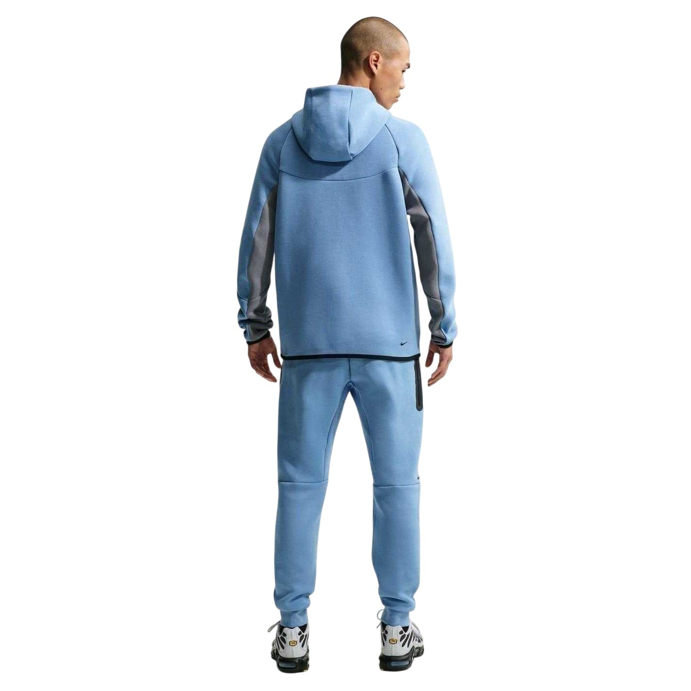 Blue-Grey - Back - Nike Mens Tech Chevron Full Zip Hoodie