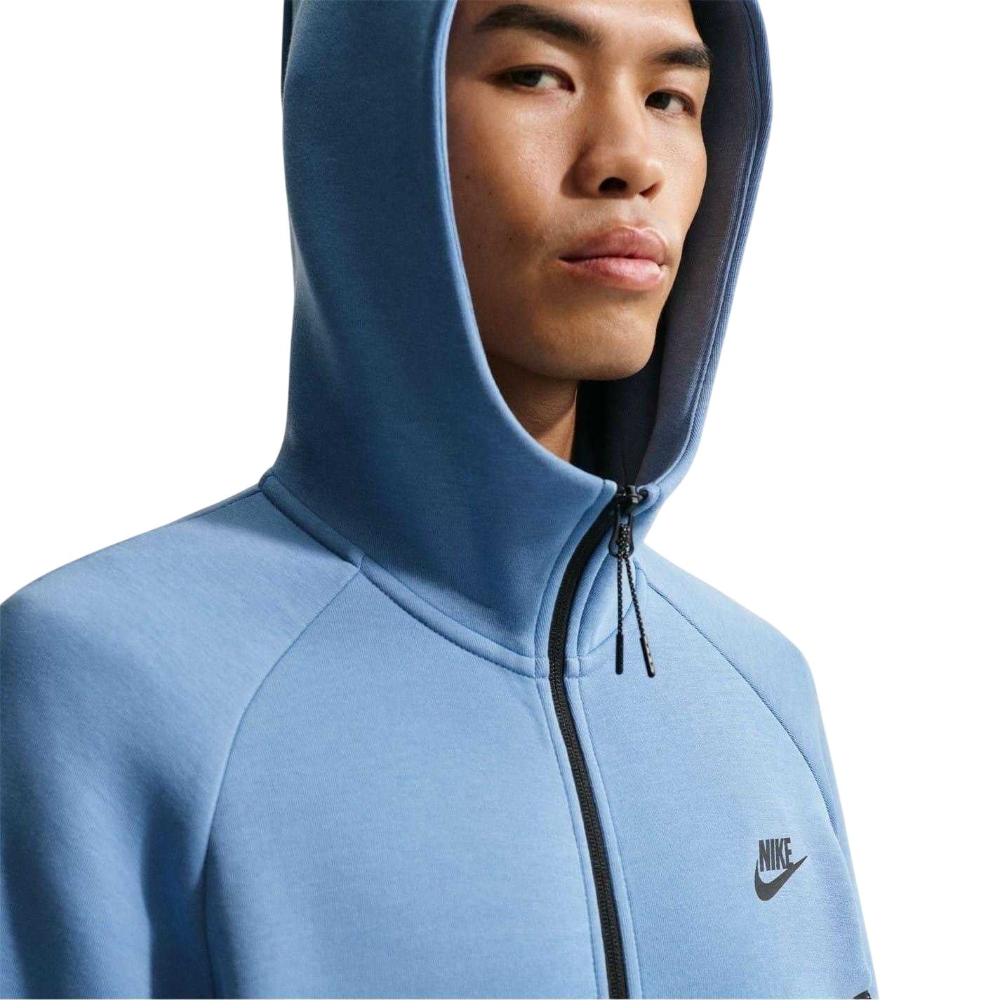 Blue-Grey - Lifestyle - Nike Mens Tech Chevron Full Zip Hoodie