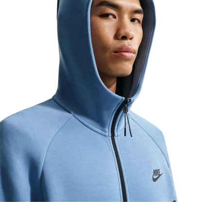 Blue-Grey - Lifestyle - Nike Mens Tech Chevron Full Zip Hoodie