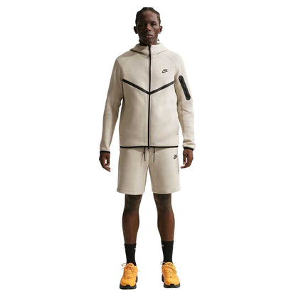 Cream - Front - Nike Mens Tech Chevron Full Zip Hoodie