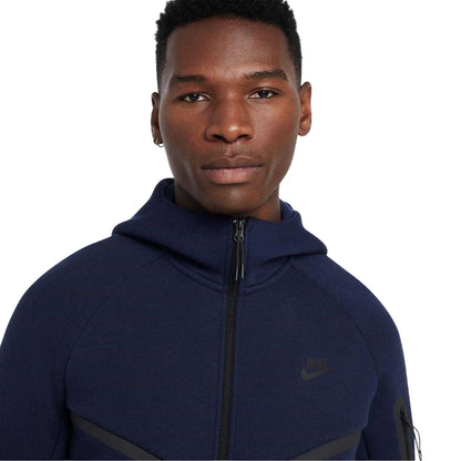 Obsidian Blue-Black - Side - Nike Mens Tech Chevron Full Zip Hoodie