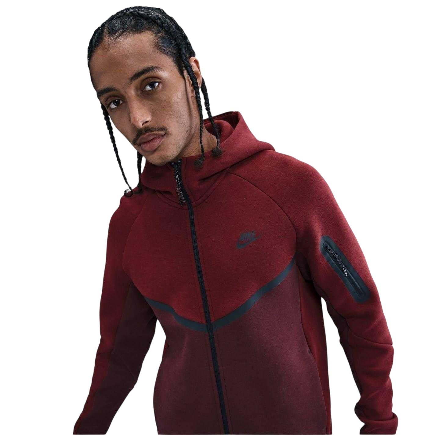 Team Red - Side - Nike Mens Tech Chevron Full Zip Hoodie