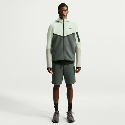Camo Green-Jade Green - Lifestyle - Nike Mens Tech Chevron Full Zip Hoodie