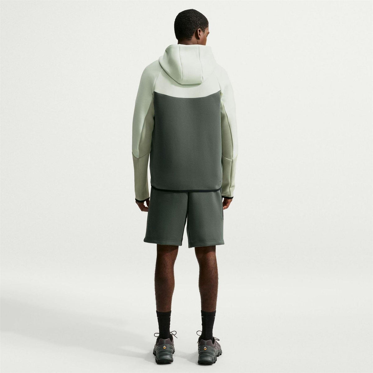 Camo Green-Jade Green - Pack Shot - Nike Mens Tech Chevron Full Zip Hoodie