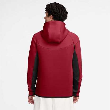 Red-Black - Back - Nike Mens Tech Chevron Full Zip Hoodie