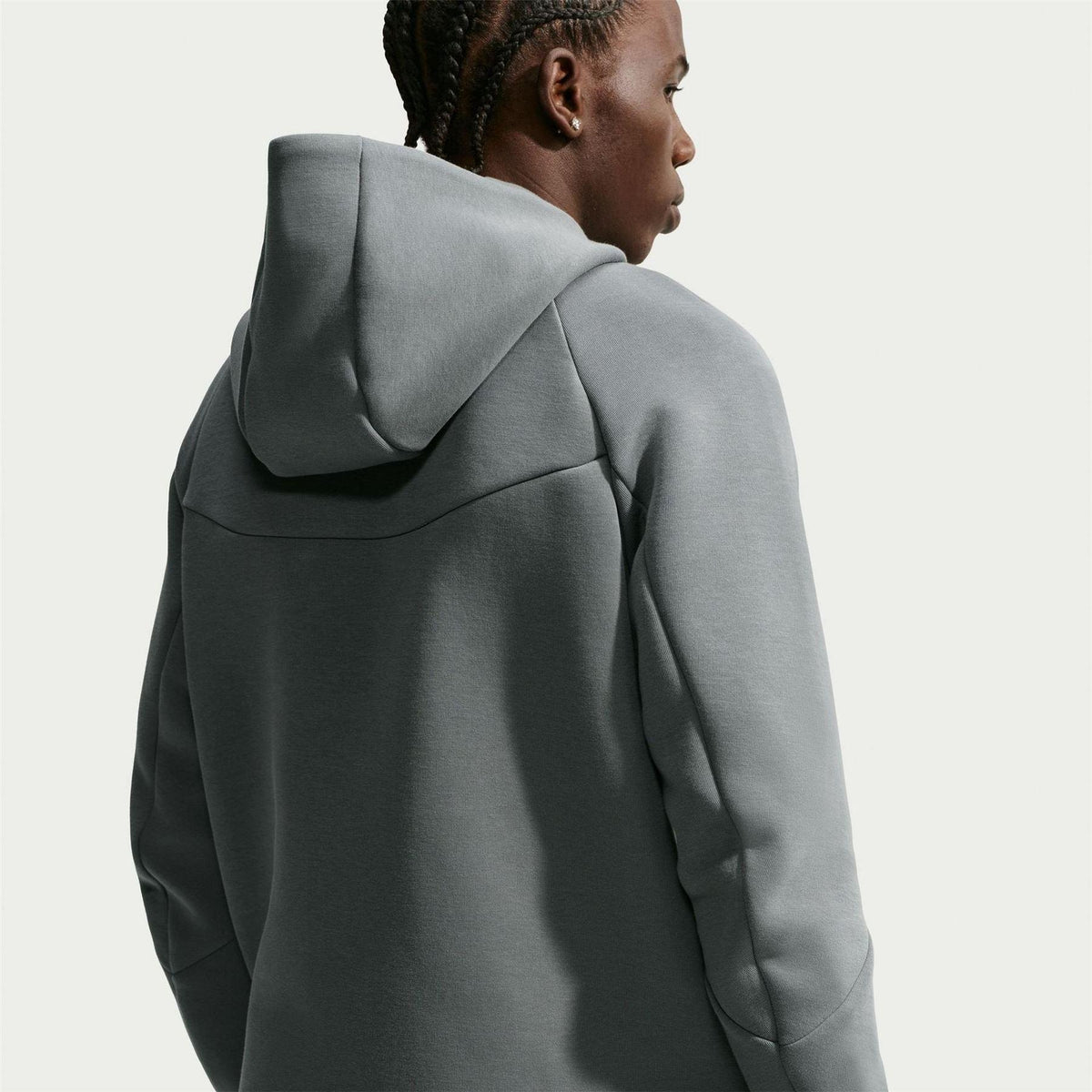Smoke Grey - Back - Nike Mens Tech Chevron Full Zip Hoodie