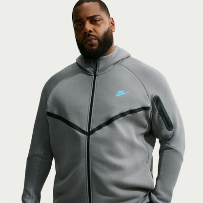 Smoke Grey - Lifestyle - Nike Mens Tech Chevron Full Zip Hoodie