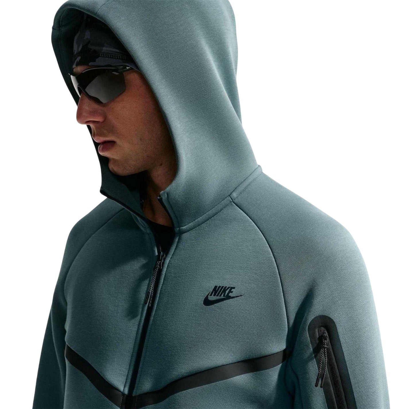 Slate - Side - Nike Mens Tech Chevron Full Zip Hoodie