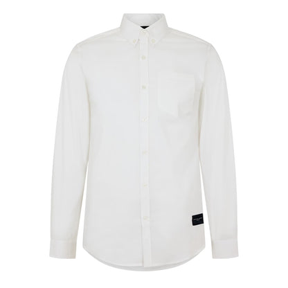 White - Front - Criminal Damage Mens Salvator Collared Long-Sleeved Shirt