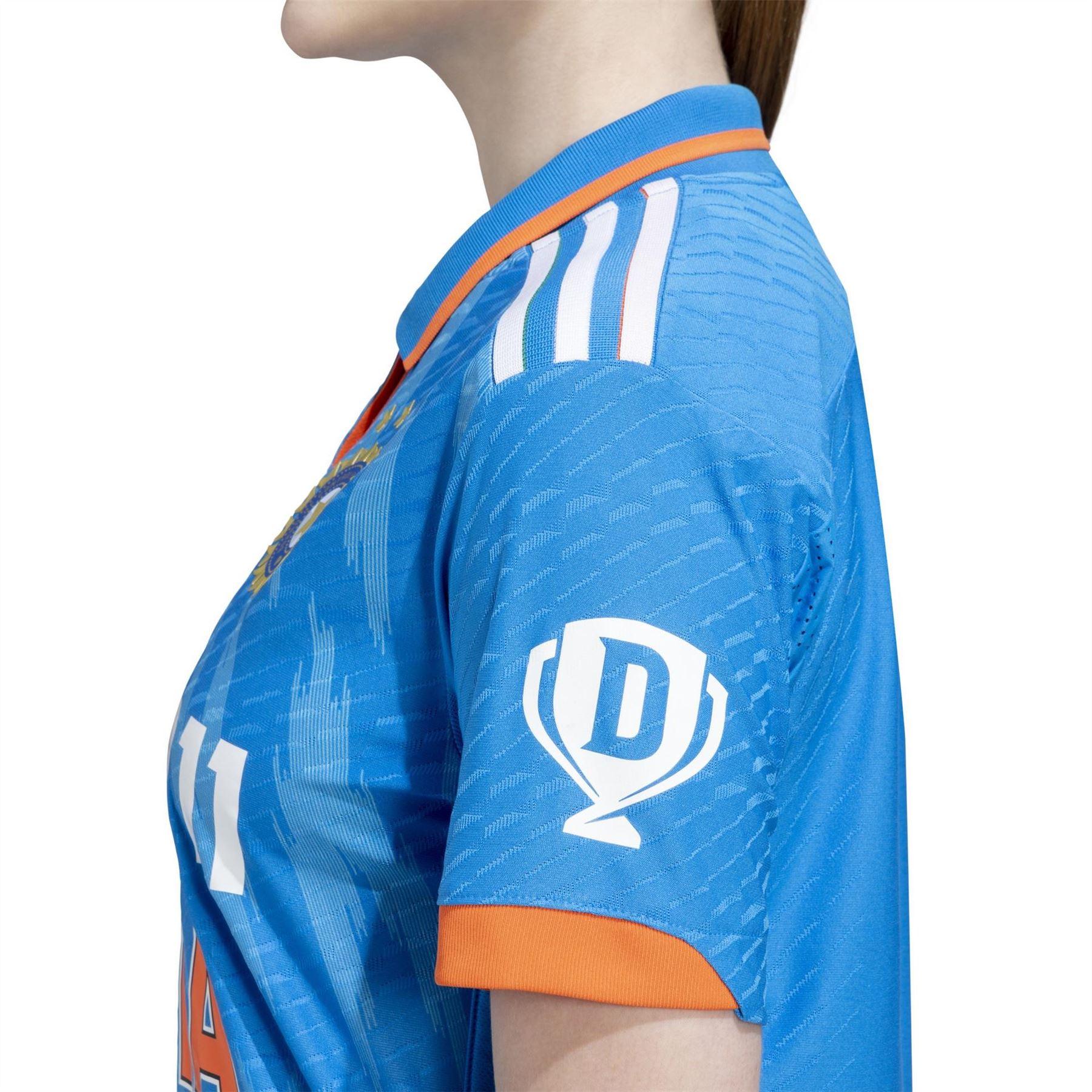 Bright Blue - Lifestyle - Adidas Womens-Ladies One Day India Cricket T-Shirt