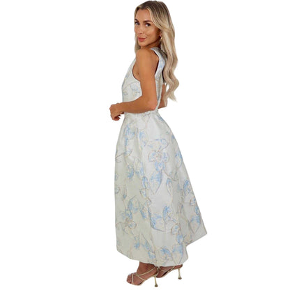 Ice Blue - Lifestyle - AX Paris Womens-Ladies Floral Jacquard Midi Dress