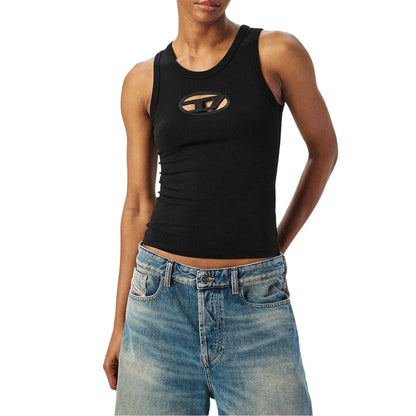 Black - Lifestyle - Diesel Womens-Ladies T-Lynys Oval Logo Vest Top