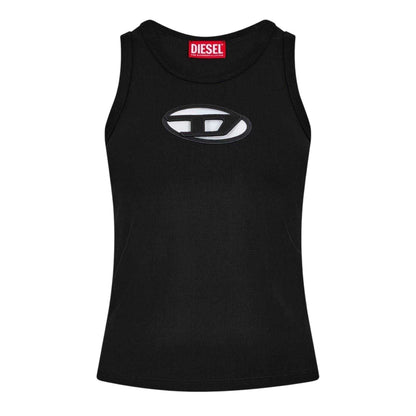 Black - Front - Diesel Womens-Ladies T-Lynys Oval Logo Vest Top