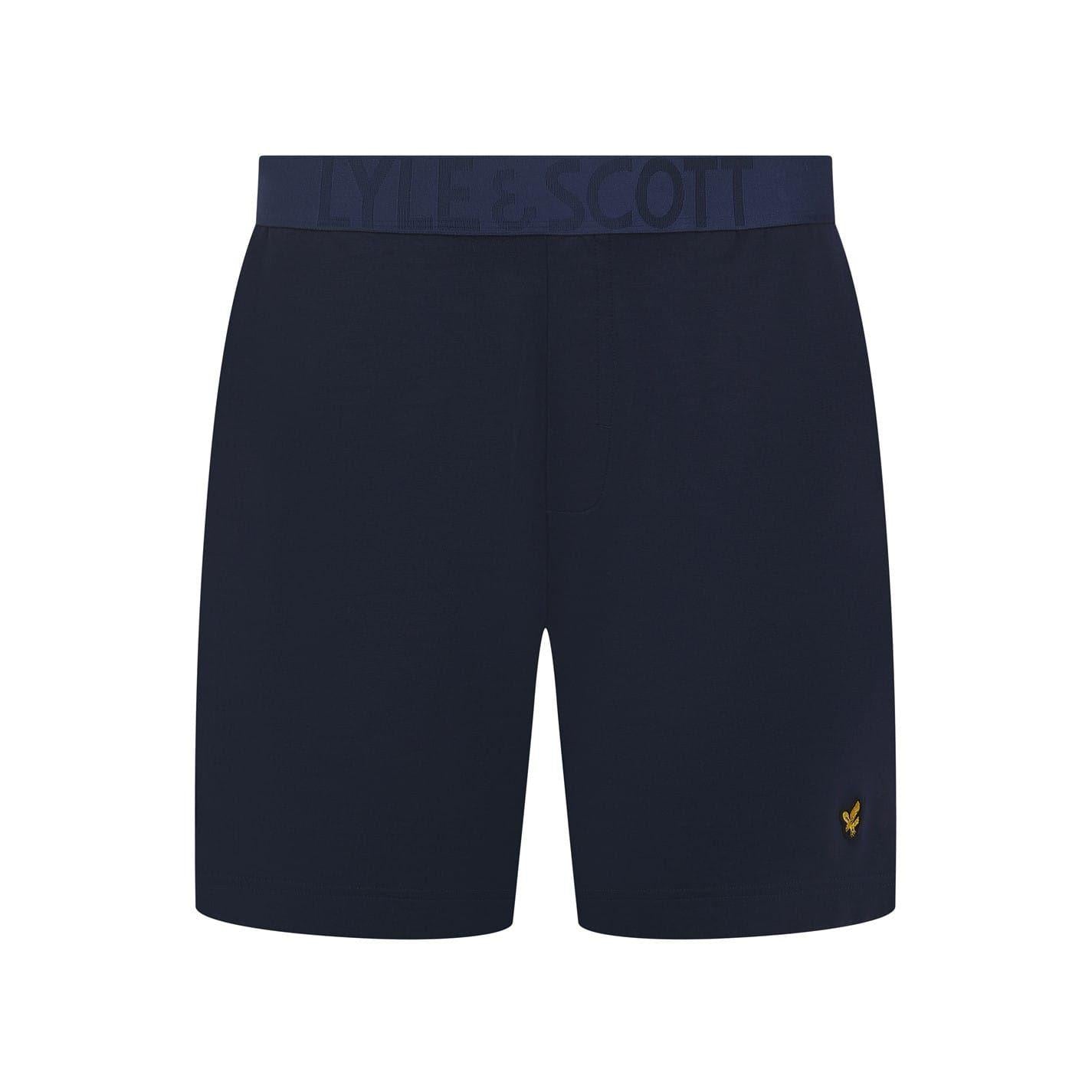Dark Denim - Lifestyle - Lyle & Scott Mens Idris Crew Neck Short-Sleeved Loungewear Set