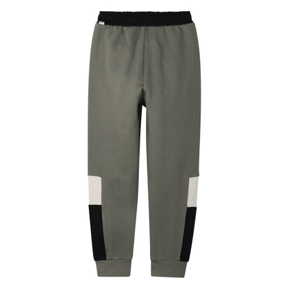 Green - Back - Boss Boys Fleece Colour Block Slim Joggers