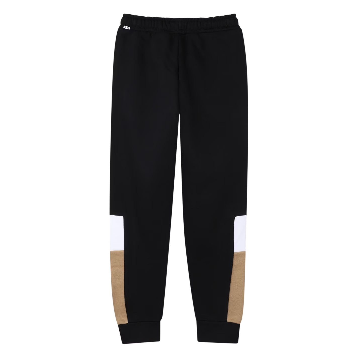 Black - Back - Boss Boys Fleece Colour Block Slim Joggers