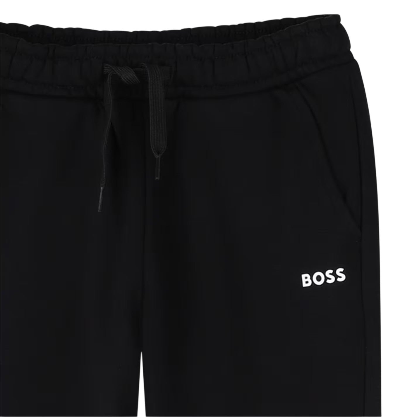 Black - Side - Boss Boys Fleece Colour Block Slim Joggers