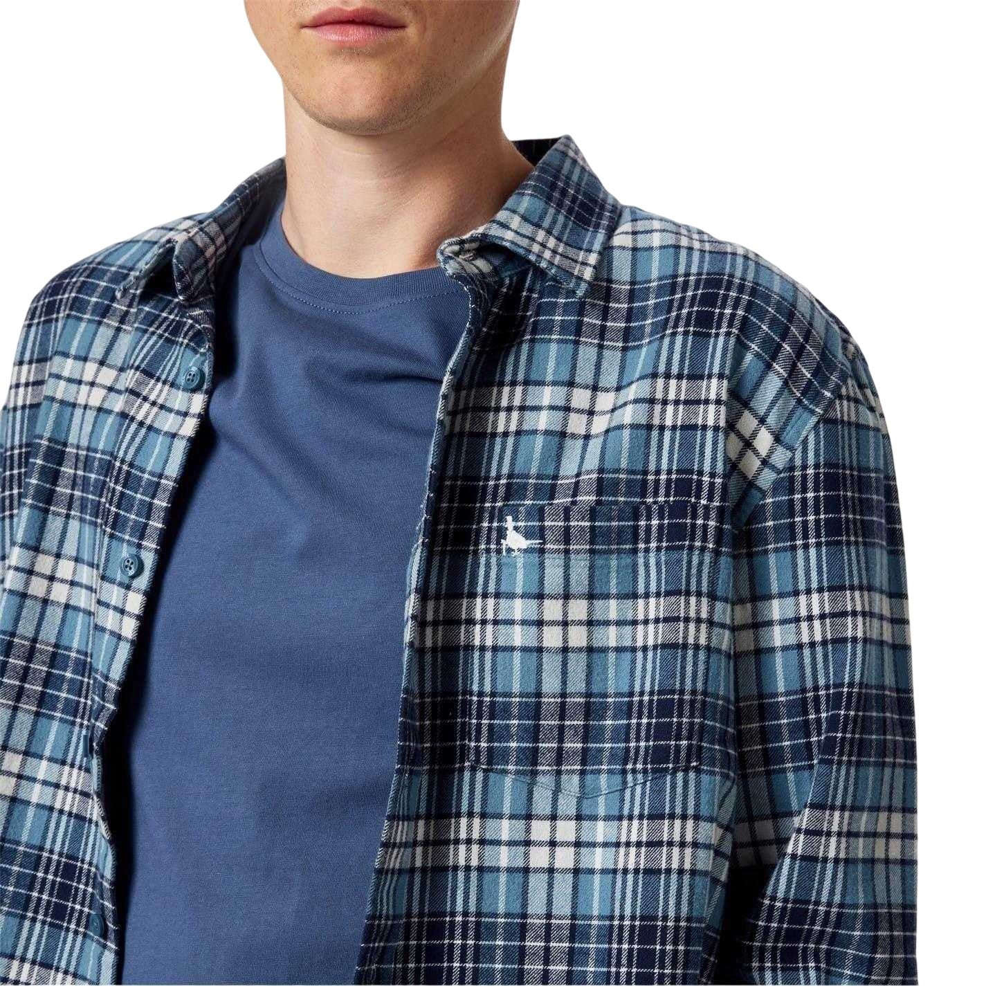 Navy - Side - Jack Wills Mens Checked Long-Sleeved Shirt