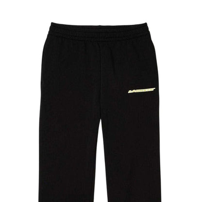 Black - Side - Lacoste Womens-Ladies Flannel Logo Trousers