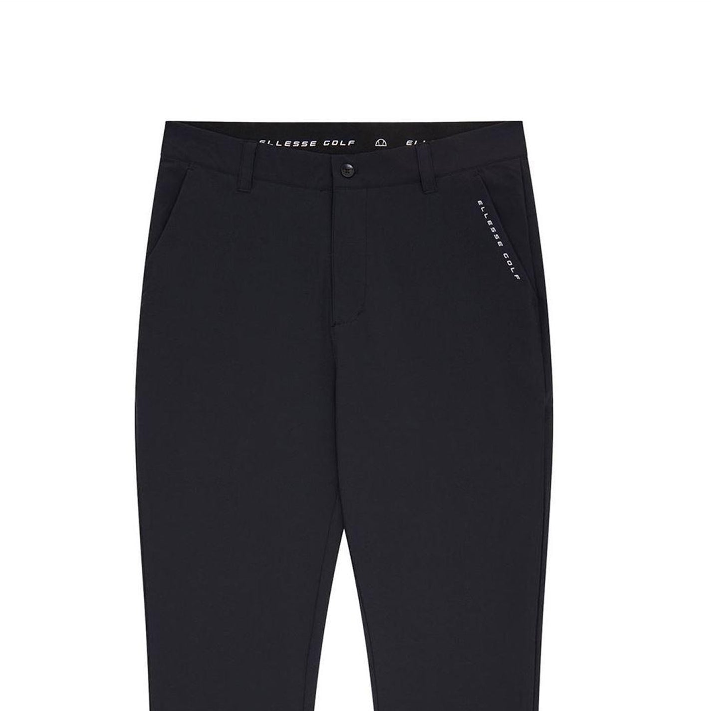 Black - Side - Ellesse Mens Logo Straight Leg Golf Trousers
