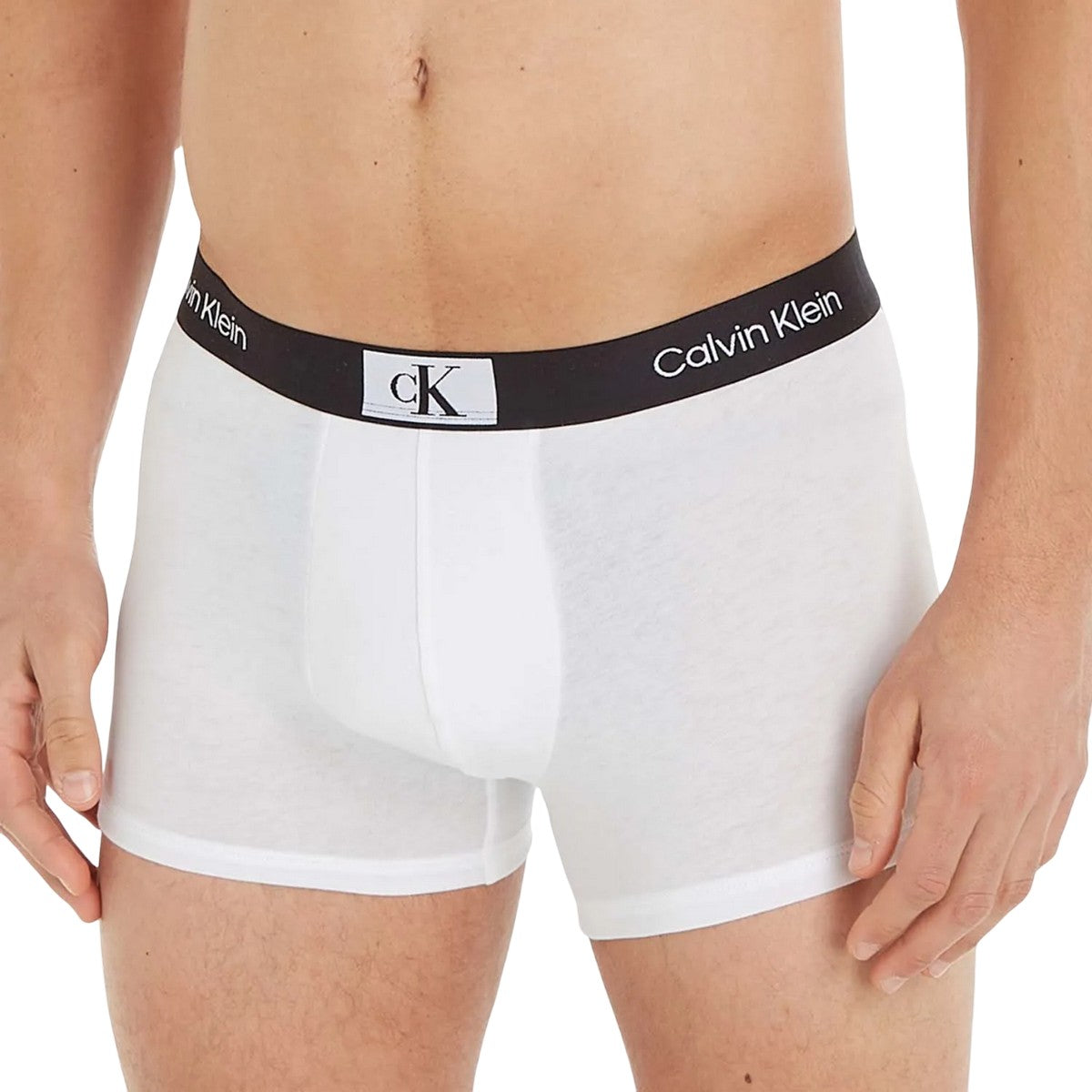 White - Pack Shot - Calvin Klein Mens Banded Logo Boxer Shorts