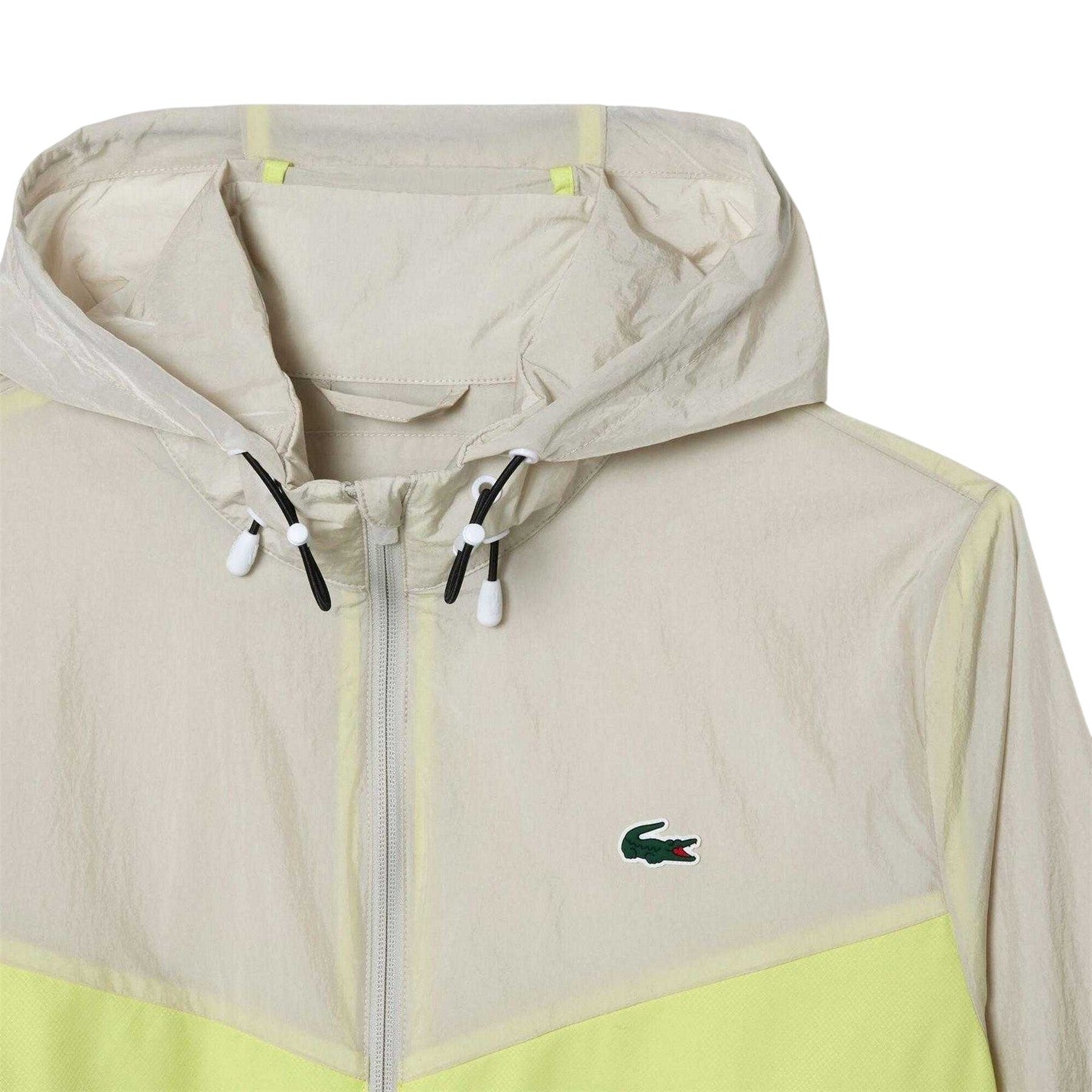 Grey-Yellow - Side - Lacoste Mens Logo Full Zip Blouson Jacket