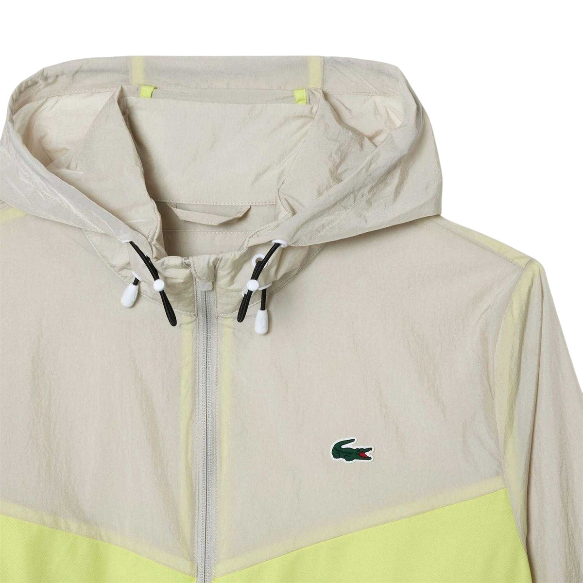 Grey-Yellow - Side - Lacoste Mens Logo Full Zip Blouson Jacket