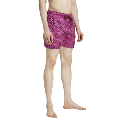 Fuchsia Red - Side - Adidas Mens Farm Rio Swim Shorts