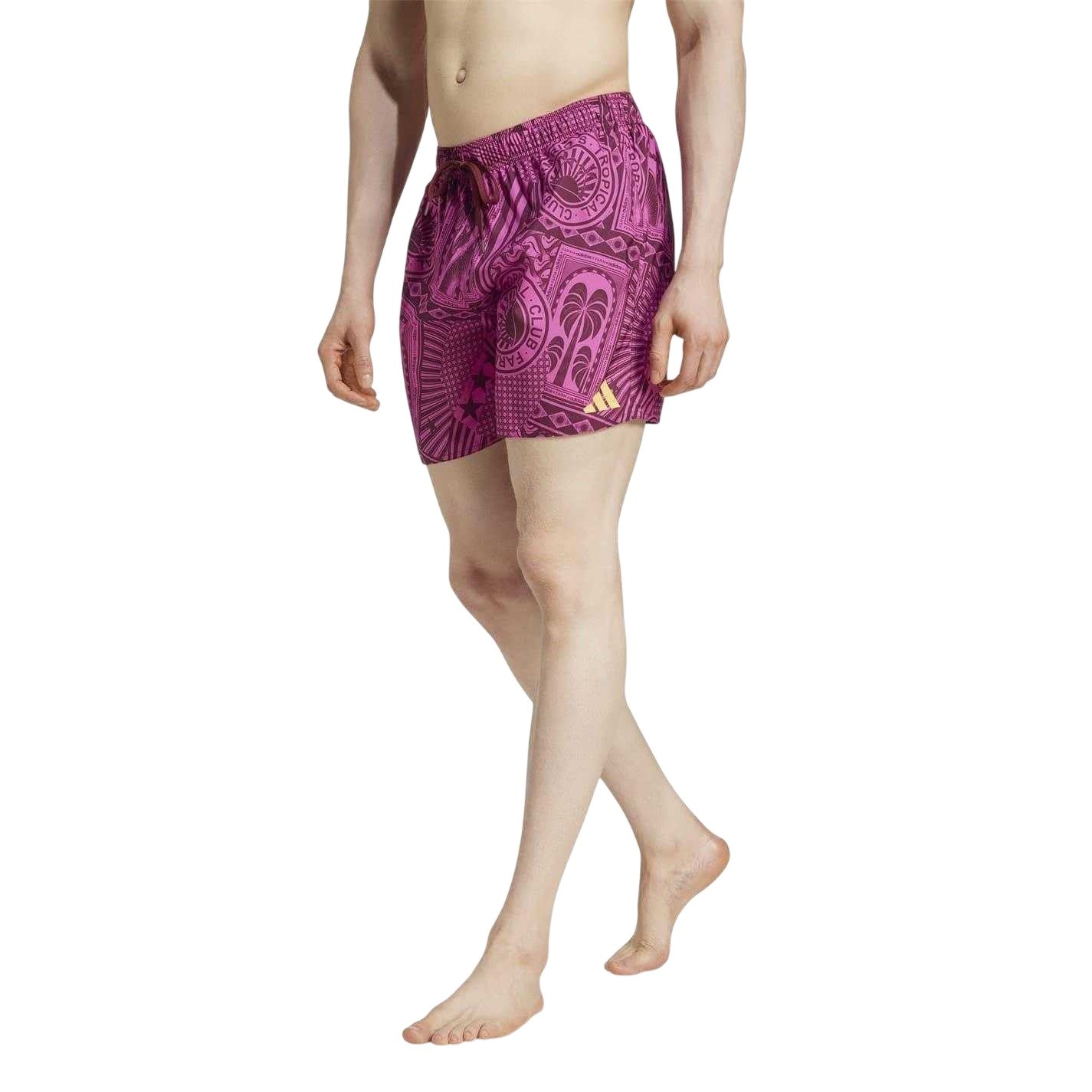 Fuchsia Red - Lifestyle - Adidas Mens Farm Rio Swim Shorts
