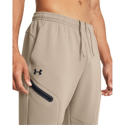 Brown - Side - Under Armour Mens Fleece Tapered Joggers