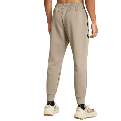 Brown - Pack Shot - Under Armour Mens Fleece Tapered Joggers
