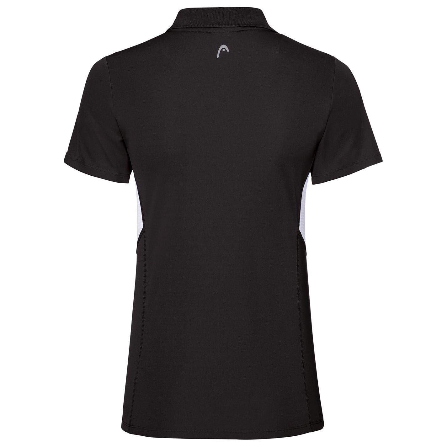 Black - Back - Head Womens-Ladies Club Tech Polo Shirt